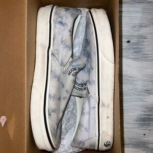 Vans Gray Tie-Dye Slip-On Shoes